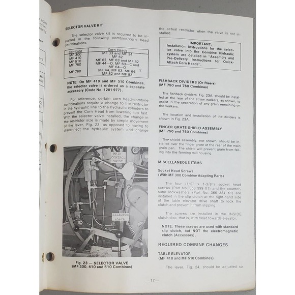 Massey Ferguson 205 S.P. Combine Operator's Manual 1966 - Picture 3 of 4